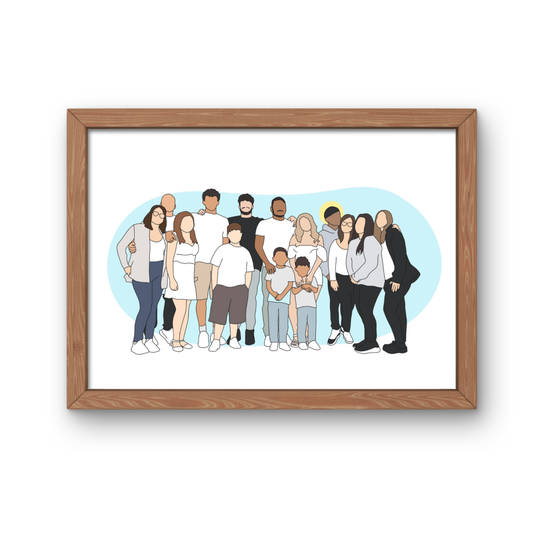 Personalized Digital Portrait – Add Your Loved Ones | Custom Family & Pet Keepsake